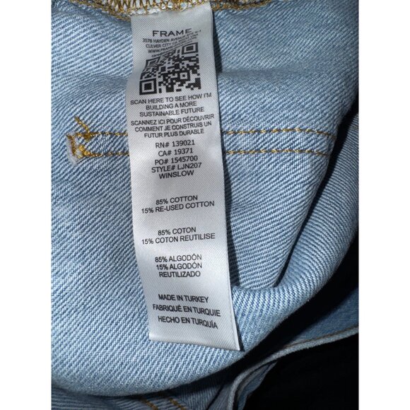 Frame Le Jane Sustainable High-Rise Straight-Leg Jeans Size‎ 31 Light Wash Denim - Picture 9 of 11